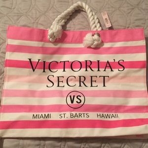 NWT Victoria’s Secret Canvas Tote - Beach Bag